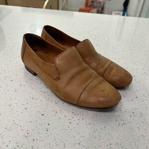 Paul Green Tan Leather Slip-On Loafers 4.5 size 7 US
